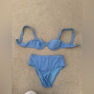 SOLID & STRIPED Light Blue Bikini Set